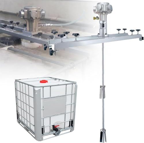 Pneumatic Paint Mixer Air Agitator, Pneumatic 1 Ton Tank Mixer Machine With Folding Propeller, Speed 0-1800RPM, 250Mm Blade Diameter, 1000Ml Stirring Capacity, For Paint, Glue, Resin, Detergent