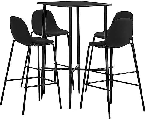 CKioict Eckbank esszimmer Küchen möbel Esstisch-Set 5-TLG. Bar-Set Stoff SchwarzGeeignet für Esszimmer Küche Wohnzimmer