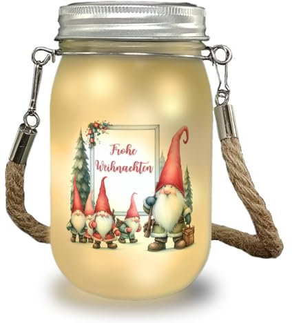 speecheese Solarlicht Weihnachts Kobolde mit Spruch Frohe Weihnachten