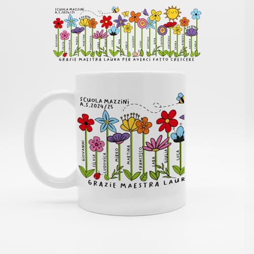 Tazza Mug Grazie Maestra in Ceramica Personalizzata Colazione Idea Regalo Fine Anno Scolastico Natale Pasqua per Maestre Insegnanti Compleanno Pensionamento Caffè The Tisana Latte Ringraziamento 7