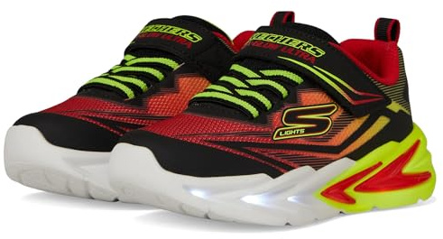 Skechers Boy's Flex-Glow UltraSneaker, black red, 2.5 UK