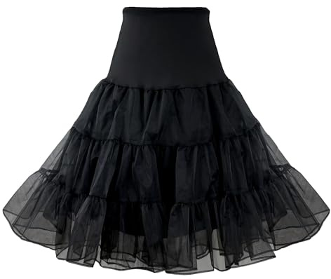 Myhengt Kristallgarn Damen Garnrock Retro Swing Petticoat Unterrock Rockabilly Pettiskirt Tutu Rockabilly Skirt