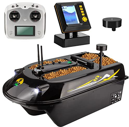 500M GPS Drahtloses Fischköderboot Karpfenfischerboot Schnellboot RC Boot 3 Hopper LCD GPS Fischfinder mit Sonarsensor,Köderboot, Angelköderboot, Nestboot.(Bait Boat 800m with Sonar Finder)