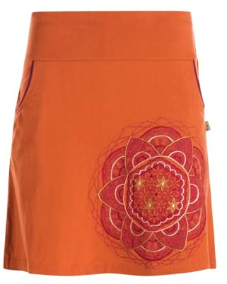 Vishes kurzer Damen-Rock mit Mandalas I Handgefertigt aus 100% Baumwolle I Mit Taschen I Ideal für warme & kalte Monate I Nachhaltige Alternative Bekleidung