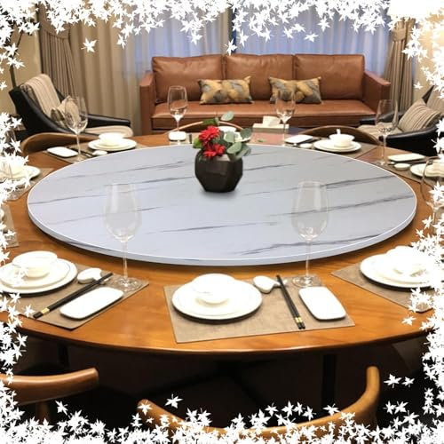 DAQXYH 80cm Bandeja Giratoria Grande Para Mesa De Comedor, Bandeja Giratoria Para Servir En La Cocina Del Hogar, Bandeja Giratoria De Madera Lazy Susan, Organizador De Mesa Giratorio Redondo, 6 Colore
