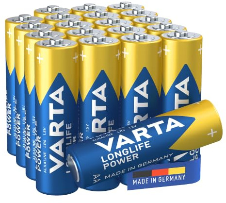 VARTA Batterien AA, 20 Stück (14+6), Longlife Power, Alkaline, 1,5 V | Mignon-Batterie LR6, Made in Germany, bis 10 Jahre lagerfähig, für Spielekonsole, Zahnbürste, Maus oder Controller