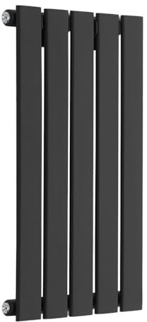 Sterling Arlie Black Single Flat Panel Horizontal Radiator - 595mm x 350mm