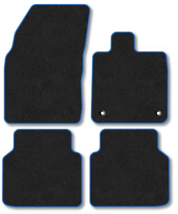 Ford Capri (2024+) Carpet Car Mats | Blue Edge Trim Tailored Fit Floor Mats Full Coverage Protection Accessories Easy Clean Anti Slip Made in the UK