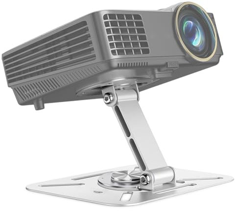BNGXR Support de Projecteur, Support Videoprojecteur de Bureau, Support Mural Pliable pour Projecteur Rotation à 360°, Multifonctionnel pour Projecteur Mural, pour Projecteur avec Interface à vis 1/4