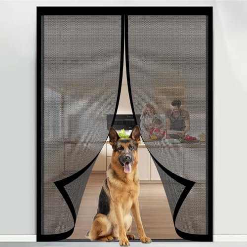 Zanzariera Magnetica 72 x 210 cm Proteggete La Vostra Famiglia Dalle Zanzare, Facile da Installare Apertura Laterale Zanzariera Magnetica per Porte da Balcone, Cantine, Nero