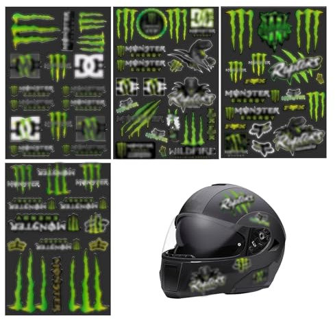 EUYKQNOI 4 adesivi Mon ster Energy per moto – Adesivi di alta qualità per moto, skateboard, auto e moto da fuoristrada