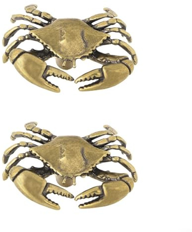 Lot de 2 poignées de porte en laiton massif, finition cuivre, poignées de tiroir décoratives (B)