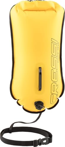 CRESSI Desde 1946 - Glide Pro Swim Buoy - Boya de Señalización, Inflable, Práctica y Compacta Máxima Visibilidad de Nadadores, Buceadores y Triatletas en el Mar o en Aguas Abiertas - Fluo - 28L