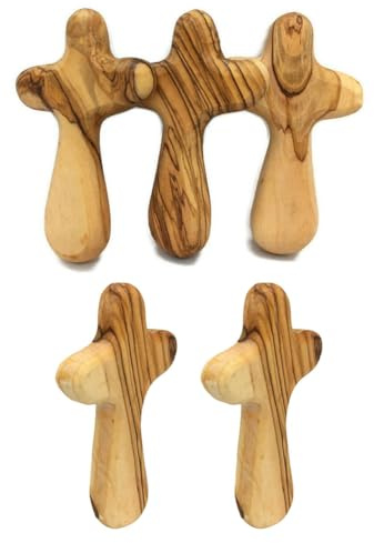 Pqahffowr Wooden Crosses Charms Hand Held Crosses Holding Crosses Prayer Gift for Clutching L