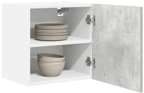 vidaXL Hängeschrank Betongrau und Weiß 40 x 31 x 40 cm Holzwerkstoff | Schlanke Linien mit minimalistischem Ansatz, Holzwerkstoff bietet Stärke und Langlebigkeit, Einfach zu reinigen und zu