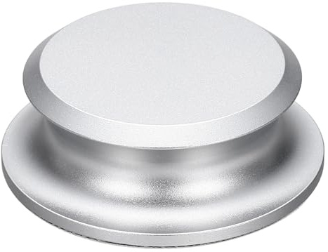 QUARKZMAN Peso Stabilizzatore Per Vinile 172g/6oz 2.7x1 Argento | Riduttore Di Vibrazione Per Giradischi, Disco Stabilizzatore In Alluminio