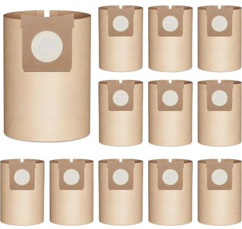 12 Pack Dust Bags for Titan 16L 20L 30L 40L Wet and Dry Vacuum Cleaners | Models# TTB774VAC, TTB775VAC, TTB776VAC, TTB777VAC, High Efficiency 2-Layer Filtration Material, No Reduced Suction