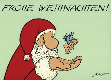 Postkarte A6 • 0601 'Frohe Weihnachten'' von Inkognito • Künstler: LORIOT DESIGN GMBH © Loriot • Satire