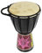 A-Star 5 Zoll bemalte bunte afrikanische Djembe-Trommel – authentisch handgefertigt, Seil gestimmt, Fell aus Naturfell – 25 cm Höhe, 13 cm Durchmesser