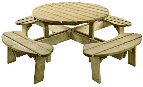 BrackenStyle Aberdeen 8 Seat Round Picnic Table, 215cm Diameter