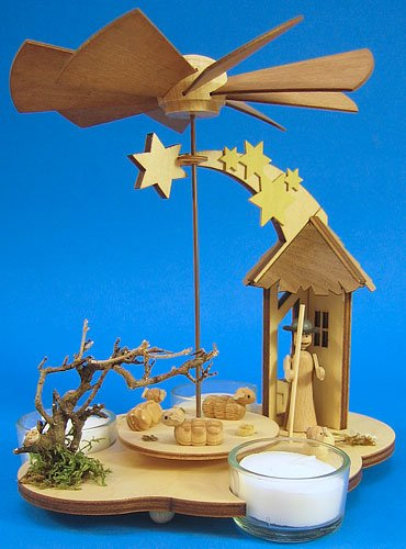 Dregano Sheep Shepherd Pyramid TeaLight Candles Made in Germany