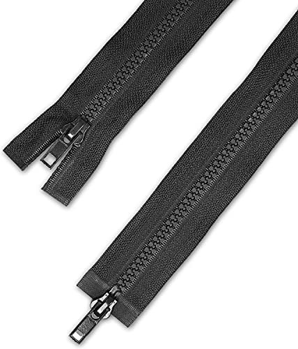 Telliswelt 2 Wege Reißverschluss - dunkelgrau - mit beidseitiger Öffnung - breite Kunststoffzähne - praktisch - 3,3 cm breit - 60 cm lang