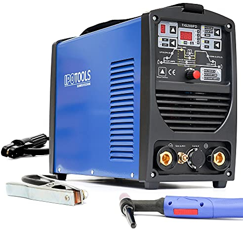 IPOTOOLS TIG-200PD Saldatrice TIG - Saldatrice TIG con IGBT 200A 230V, Saldatrice a elettrodo MMA 3 in 1, Saldatrice portatile, 7 anni di garanzia