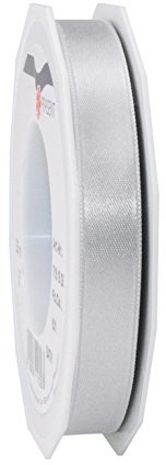Präsent C.E. Pattberg Satin sterlingsilber, 25 m Satinband zum Einpacken von Geschenken, 15 mm Breite, Geschenkband zum Dekorieren & Basteln, Dekoband, Anlass