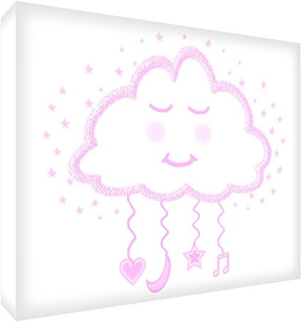 Feel Good Art Nuage Heureux Toile Mural Moderne/Original/Très Mignon/d'un Style Illustratif Coloré Rose Pâle 60 x 40 cm