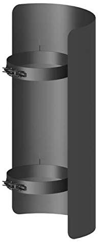 Ø 130 mm Ofenrohr Strahlungsschutz 50 cm Schwarz - 2mm Stahlblech - Sensotherm Beschichtung - für den Sichtbereich geeignet - Hitzeschutzblech - Ofenrohrschutzblech
