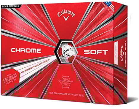Callaway Chrom Weich Golf Bälle (12 Stück) (2018 Version), Unisex, Chrome Soft, Truvis Red