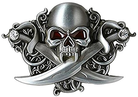 LKMY Neuheit Herren Gürtelschnalle, Western 3D Skull Sword Gürtelschnalle für Herren Damen