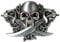 LKMY Neuheit Herren Gürtelschnalle, Western 3D Skull Sword Gürtelschnalle für Herren Damen