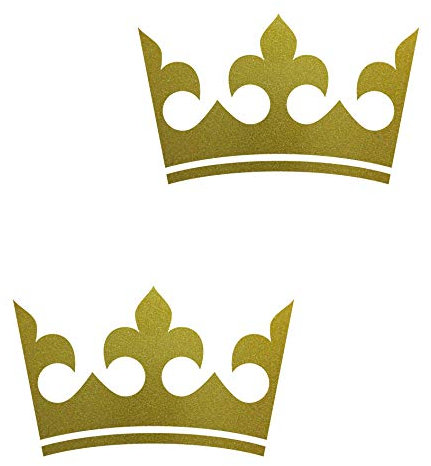 2 Aufkleber Krone 12cm gold Tattoo Auto Kinder König Möbel Tür Fenster Deko Folie