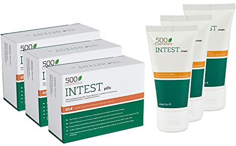 Packs 500Cosmetics Intest: Pastillas y Crema para prevenir y aliviar hemorroides (3)
