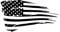Decus Ripped USA Flag L 2637 // Sticker OEM JDM Style Aufkleber (schwarz)