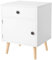 VASAGLE Table de nuit, Table de chevet avec 1 tiroir et 1 placard de rangement, Table d’appoint avec pieds en bois de pin, pour chambre, salon, bureau, Blanc LET073W01