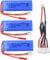 ZYGY 3PCS 7.4V 550mAh Batterie au Lithium &1PCS 1 à 3 Lignes de Conversion de Charge pour wltoys K969 K979 K989 K999 P929 P939 284131 Haute Vitesse Télécommande Accessoires