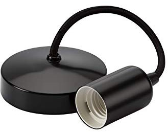 Knightsbridge 6 Inch E27 Contemporary Pendant Set in Matt Black