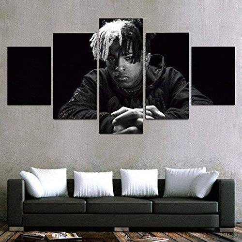 Airxcn Drucken Malerei Leinwand 5 Stück Xxxtentacion 5 Teil Panels Vollständig Bild Gedruckte Kunstdruck Bilder Geschenkrahmen
