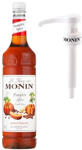 Premium Pumpkin Spice Coffee Syrup 1L | Pumpkin Spice Syrup for Coffee and Cocktails + Monin compatible Pump