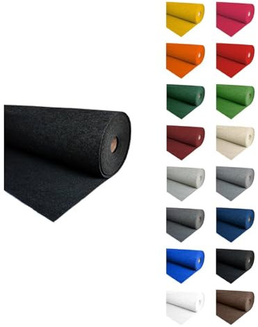 Jardin202 - Alfombra para Eventos Moqueta Ferial | 2m Ancho 2 Metros (Ancho) x 60 Metros (Largo) (04 - Negro)