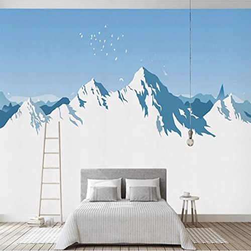 YXTSmurals 3D-Vlies Fototapete Weiß Berge Schnee 3D Fototapete Moderne Wanddeko Wandbilder Moderne Wand Tapete Wohnzimmer Schlafzimmer Büro Flur Dekoration