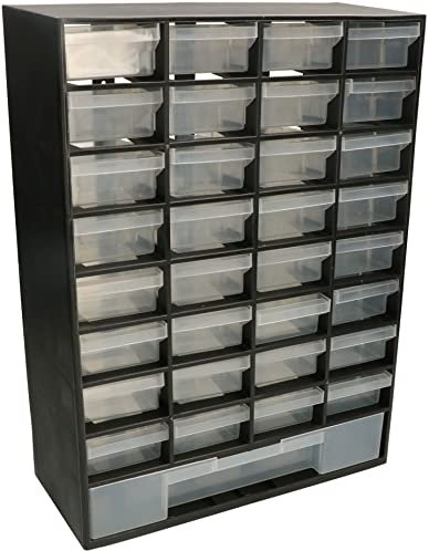 KOTARBAU® Caja de almacenamiento, Organizador de taller, Organizador de piezas pequeñas, 33 cajones/compartimientos, Plástico, Caja de clasificación, Caja de herramientas, tornillos
