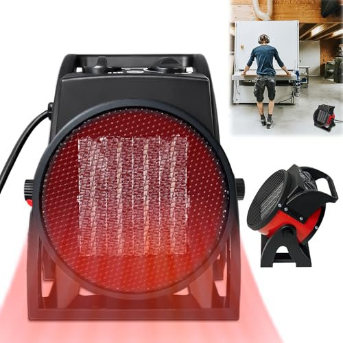 XMTECH Keramik Heizlüfter Elektroheizer inkl.2 Heizstufen bis 2.000 Watt (2 kW) Elektroheizgebläse Elektroheizung Bauheizer für Baustelle Garage Werkstatt