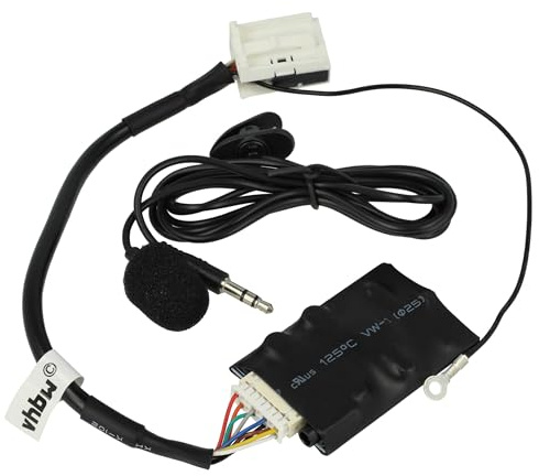 vhbw Bluetooth Adapter kompatibel mit Audi A3, A4 / S4, R8, TT Autoradio - Inkl. Mikrofon, Klinkenkabel + Clip