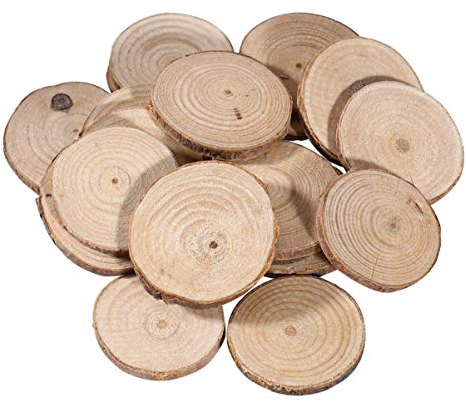 MAGICLULU Hochzeitsdekoration Kleine Vasen Für Tischdeko Weihnachtsdeko 20 Holzscheiben Unfertige Naturholzstücke Für Diy-Handwerksdekorationen In Größe 5–6 Cm Holzplatte Baumscheiben