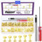 Swpeet Lot de 110 rivets en cuir doré M5 x 4 mm/5 mm/6 mm/8 mm/10 mm/12 mm avec kit d'outils d'installation, rivets à vis M5 Chicago pour réparation du cuir