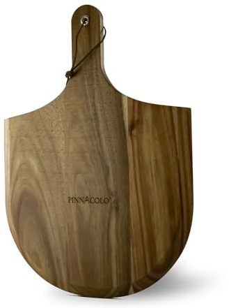 PINNACOLO 16 Inch Acacia Wooden Pizza Peel - Lightweight and Sturdy, Perfect for Homemade Pizza, Bread, and Pastries (Natural Wood Grain)