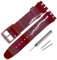 Rihahisy Bracelet de montre de rechange en caoutchouc de silicone pour Swatch (17 mm, rayure rouge)